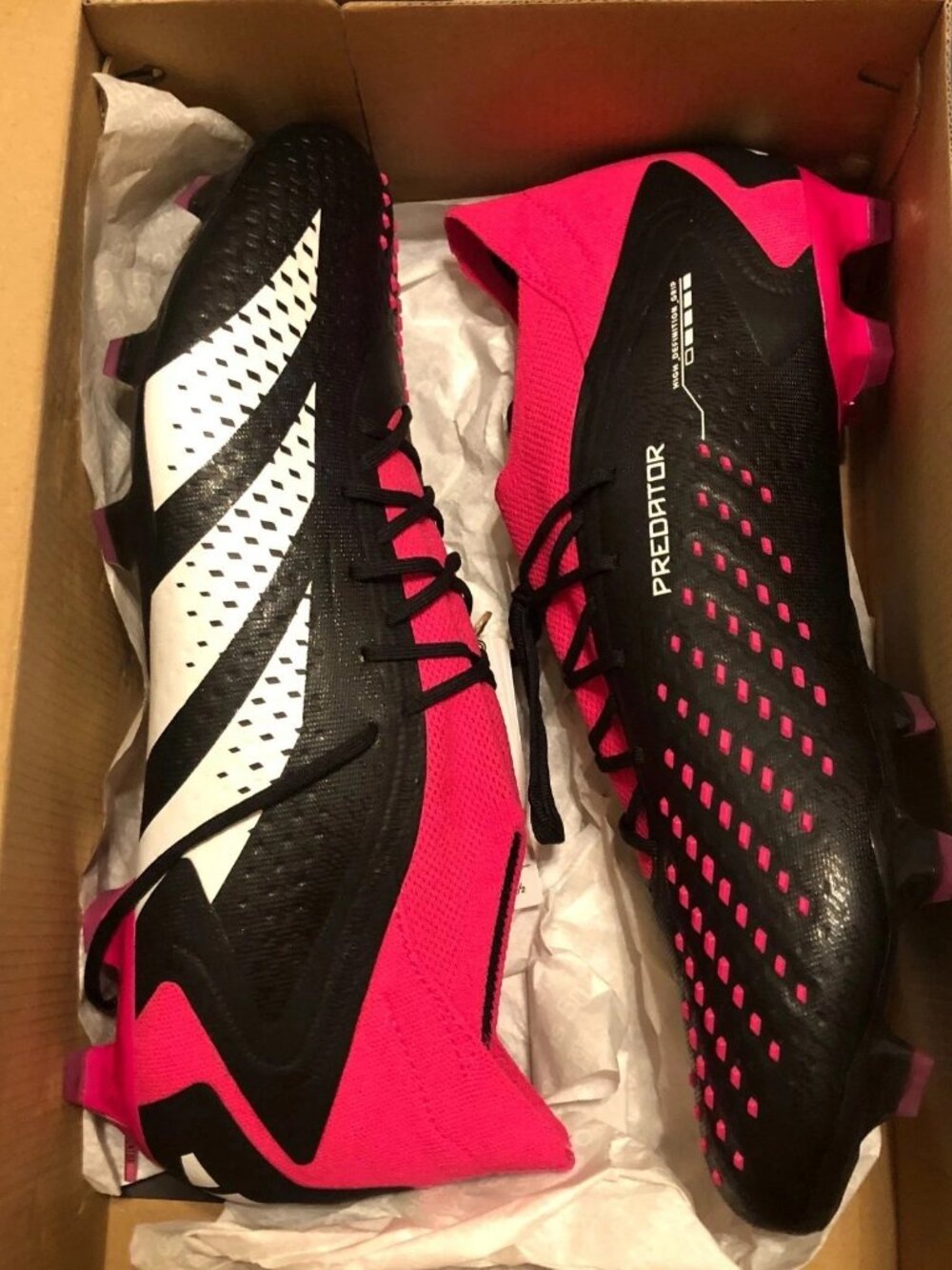 Adidas Predator Accuracy.1 FG Soccer Cleats Black Pink Mens Size 12